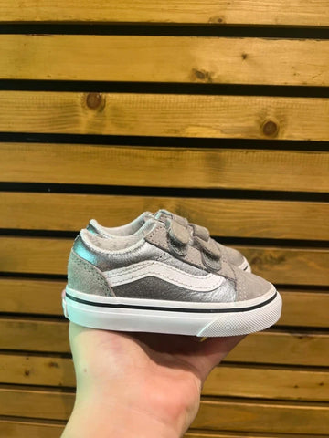 Vans Old Skool V Silver Metallic Trainers UK5