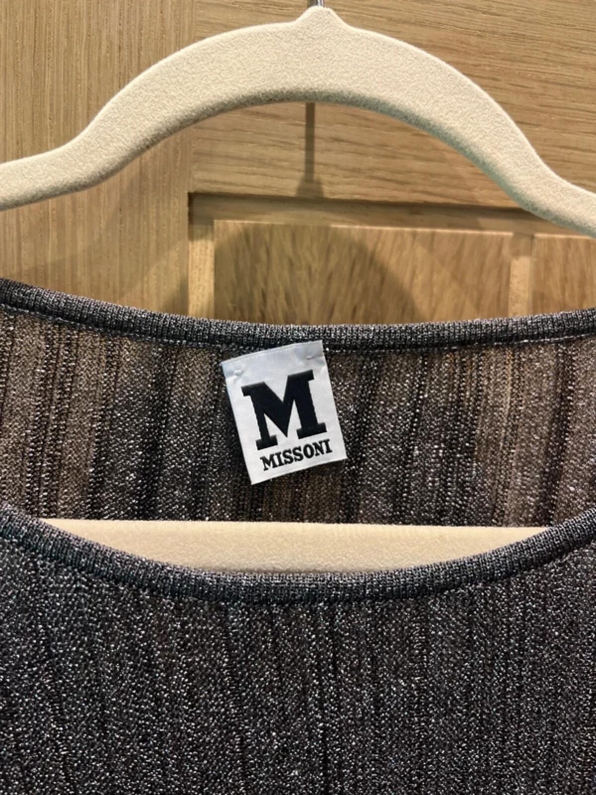 Missoni Italian Ribbed Sparkly Knit Bell Sleeve Top 12