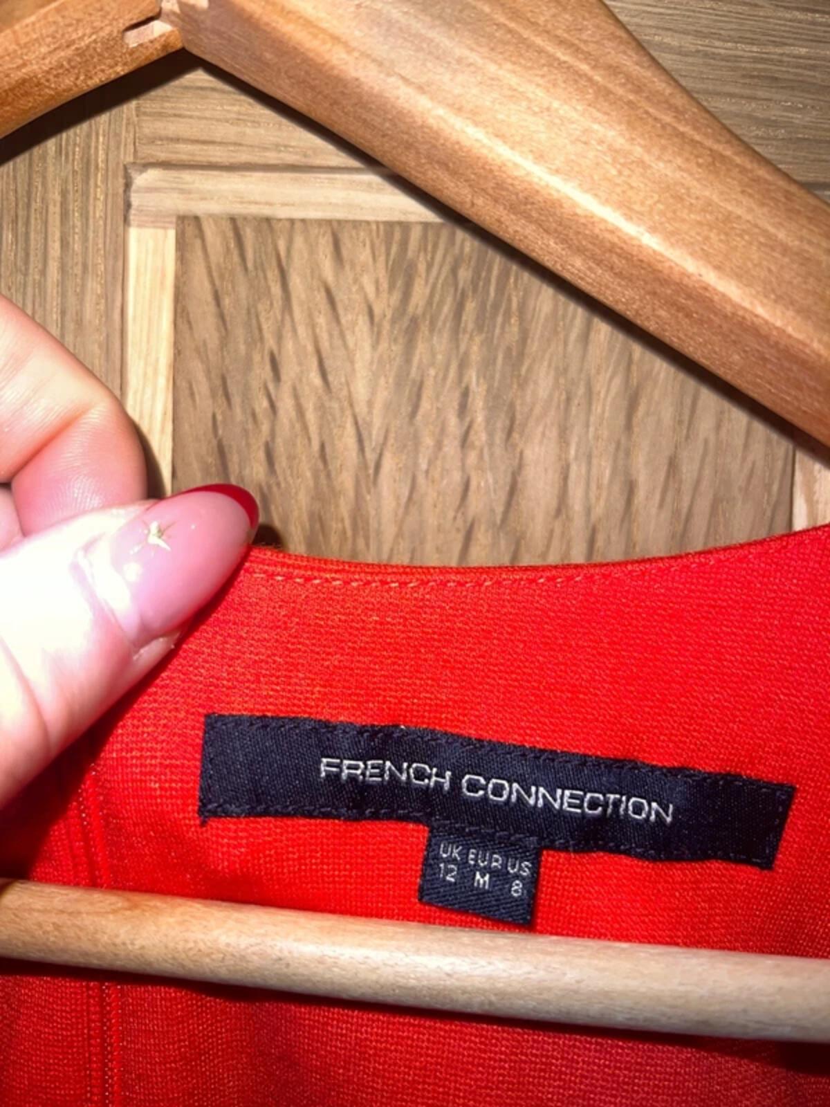 French Connection Coral Pleated Lace V Neck Dress 12