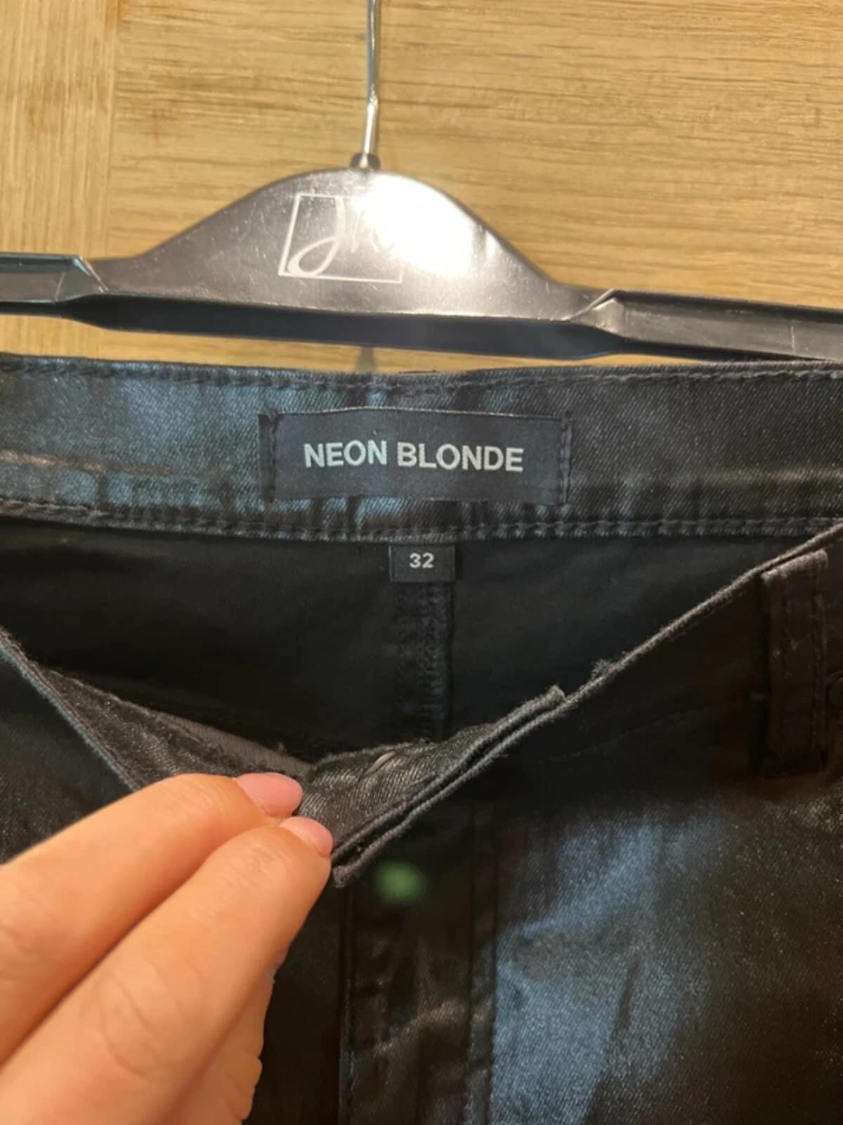 Free People Neon Blonde Black Galaxy Trousers 14 NEW
