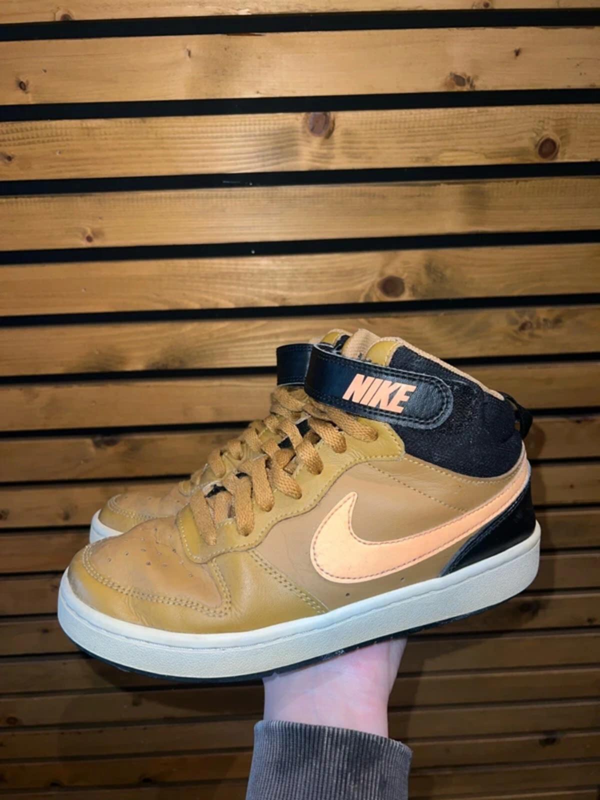 Nike Court Borough Mid 2 Mustard Trainers UK5