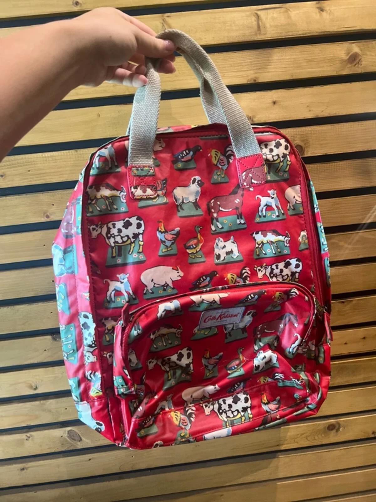 Cath Kidston Farm Animal Print Red Laptop Rucksack