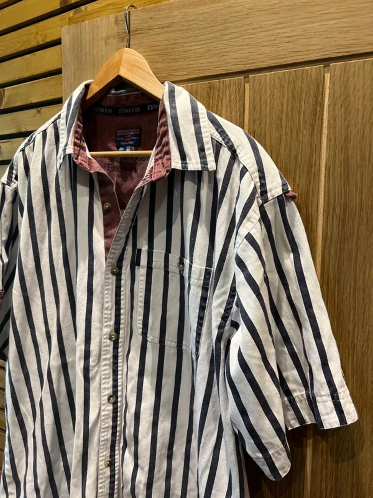Vintage Edwards Heavies Striped Over Shirt XXL