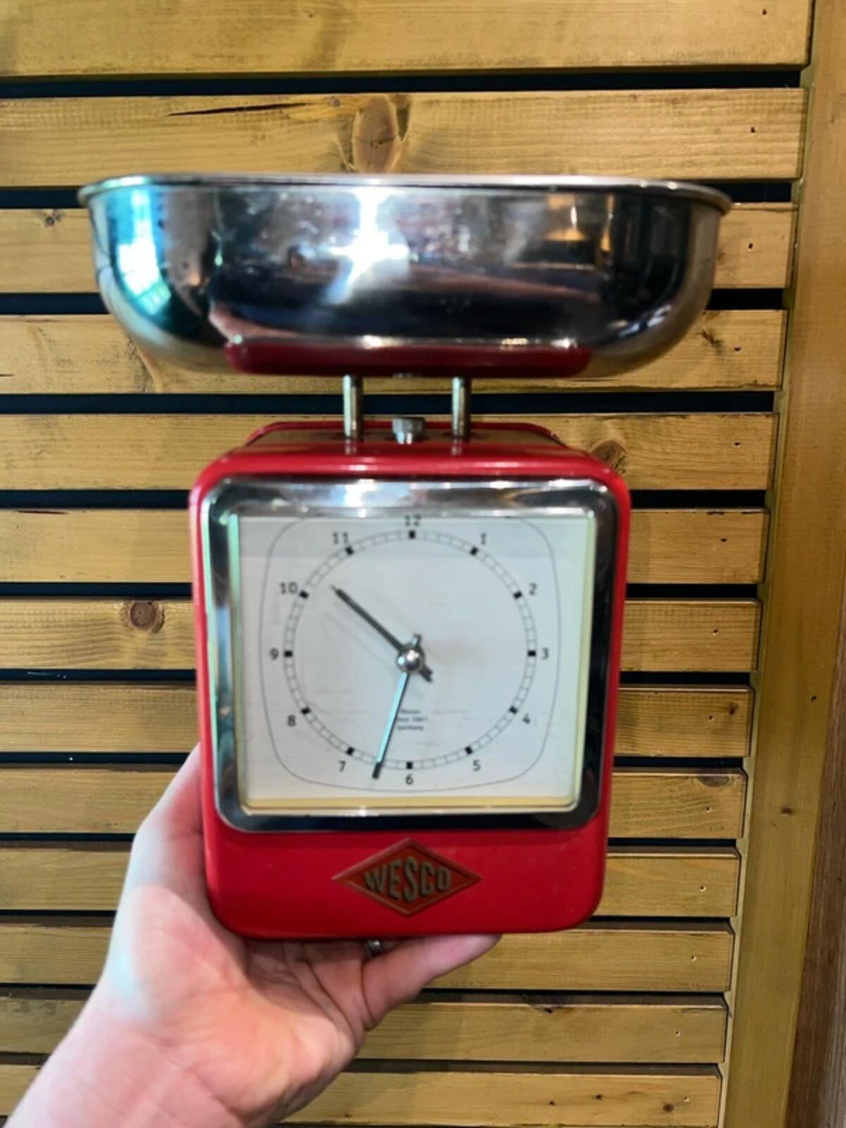 Vintage 1990s Wesco Dual Function Kitchen Clock Scales