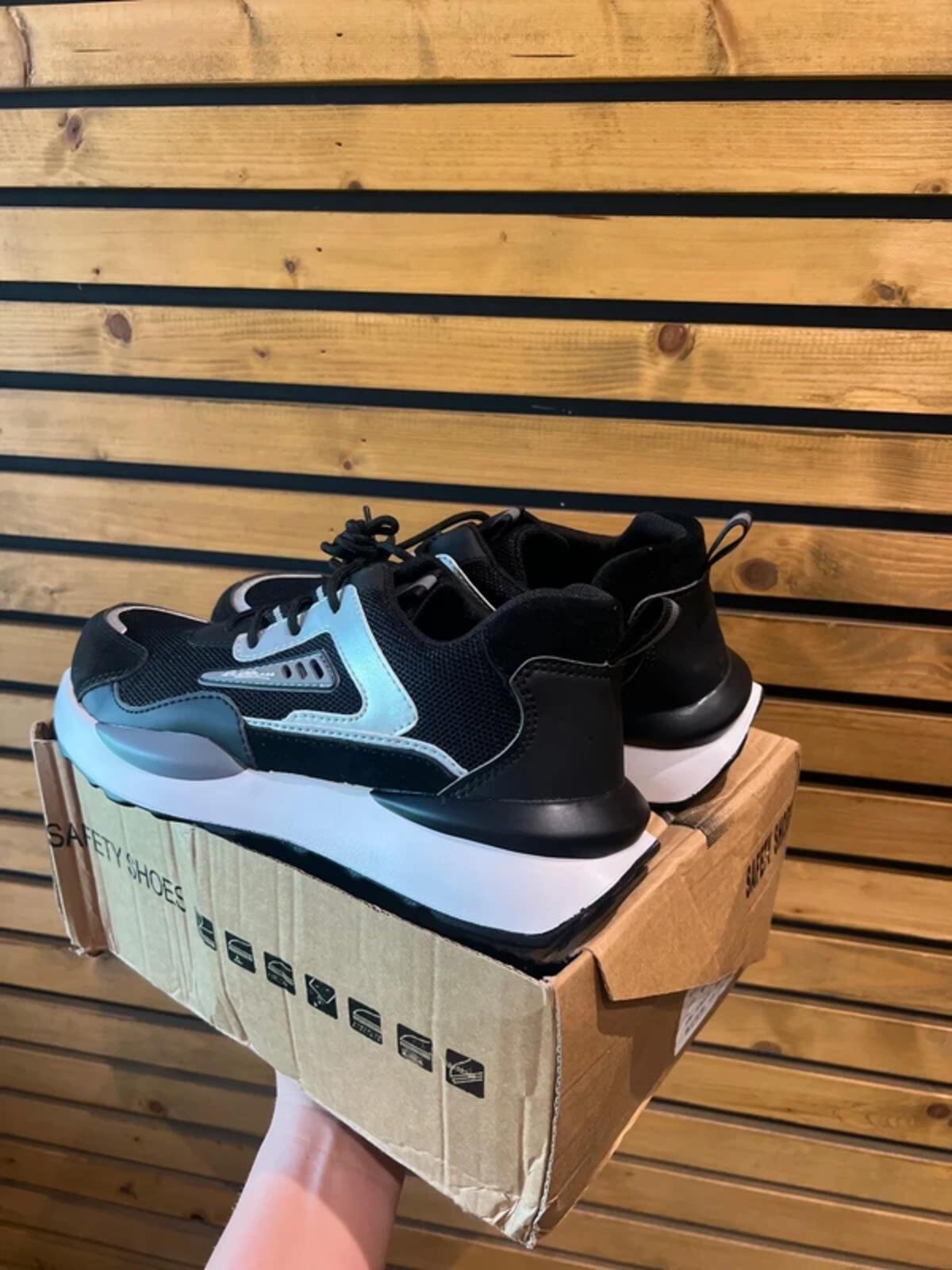 Black & Silver Work Safety Trainers UK9 NEW